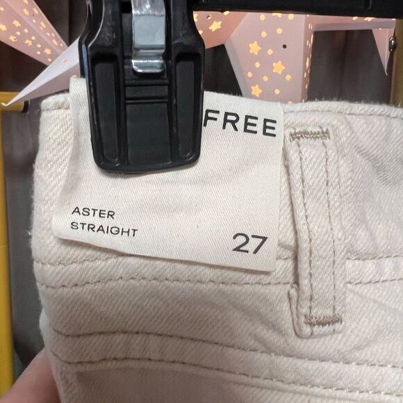 Free People We the Free Aster Straight Leg Jeans in Creme - Picture 12 of 12